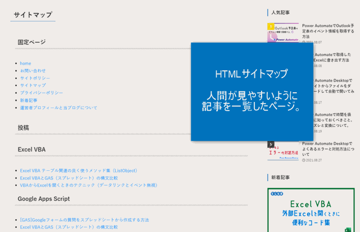 html サイトマップ