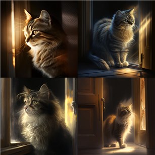 cat ,side lighting