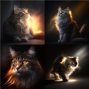 cat, strobe lighting