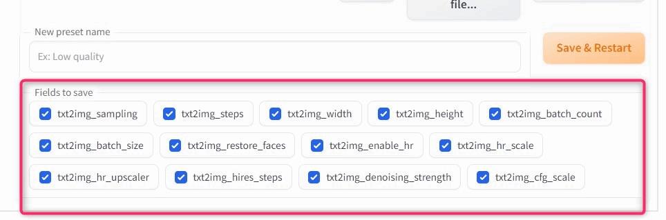 WebUIの設定情報をまとめて保存できるプラグイン「Config-Presets」